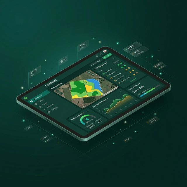 Pixca precision agriculture dashboard showing farm management zones
